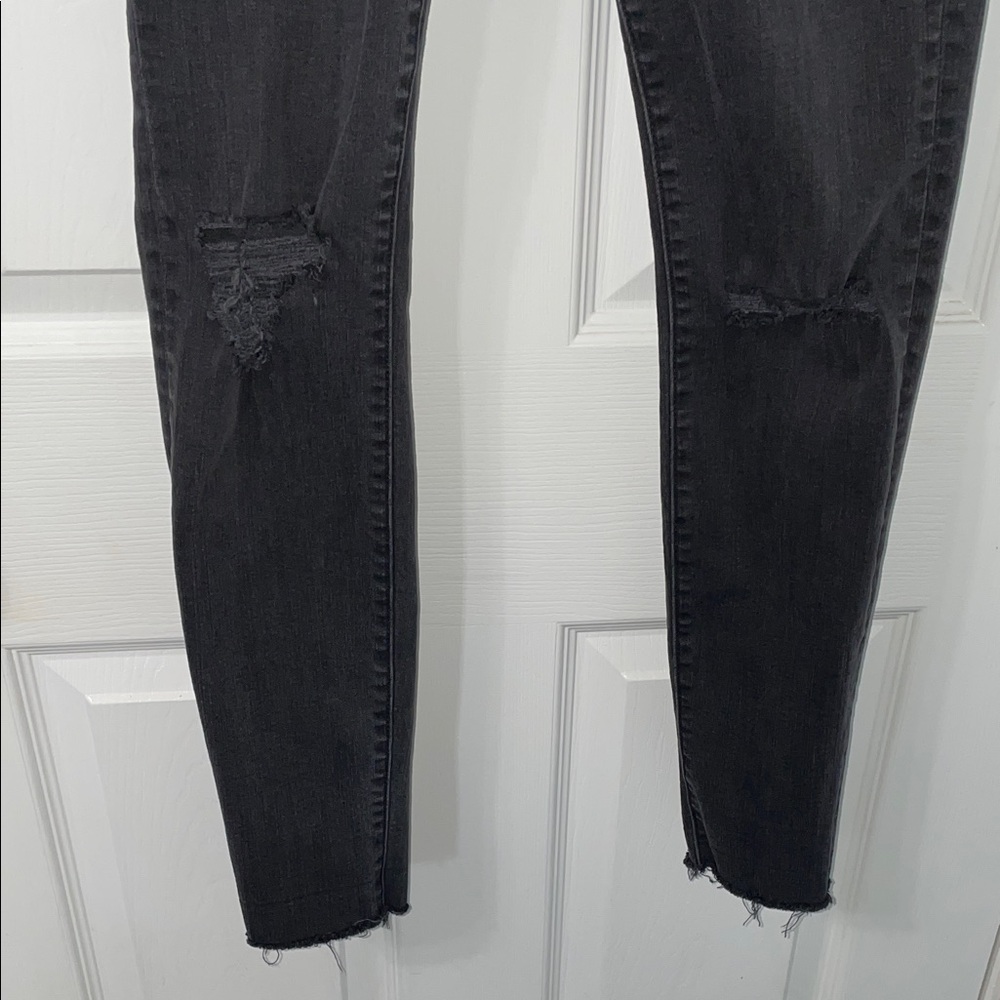 Madewell Black High Rise Distressed Skinny Jeans - Picture 4 of 5